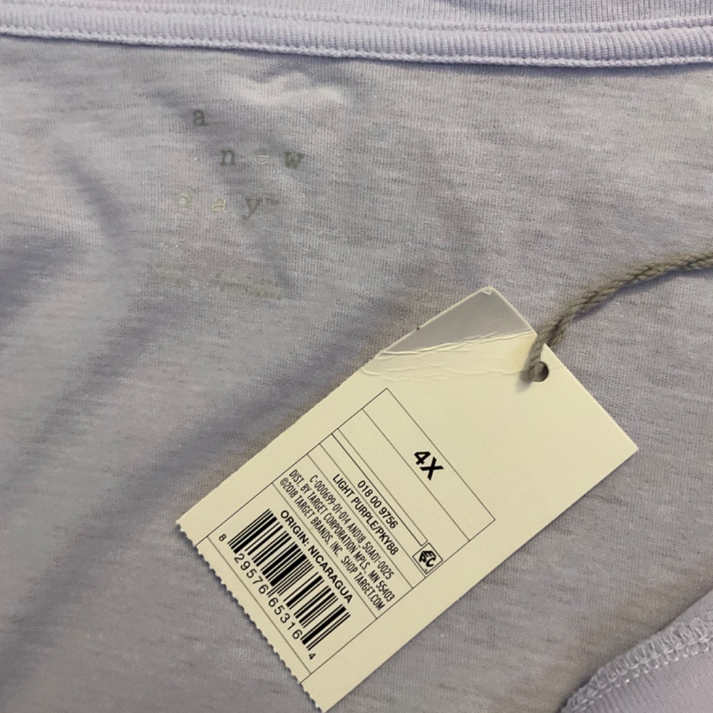 A New Day Women's Light Purple Sz 4X Casual T-Shirt Lightweight NEW - Picture 8 of 9